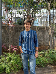 Men's Short Kurta - Indigo