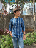 Men's Short Kurta - Indigo