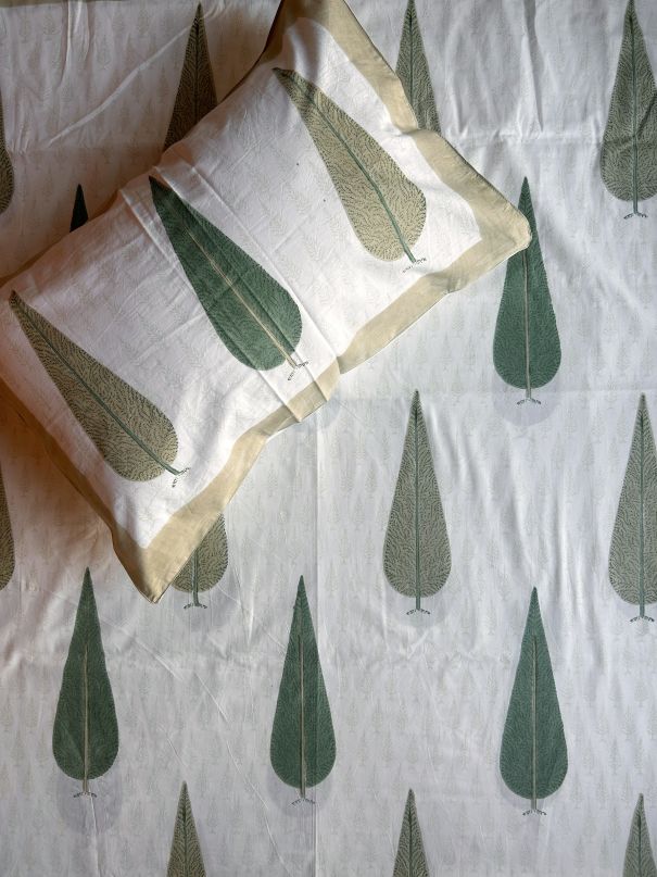 Heritage Superfine Double Bedsheet - Green