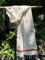 RUI - Organic Cotton Stole - Leaf Print -Rust
