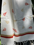 RUI - Organic Cotton Stole - Leaf Print -Rust