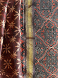Maheshwari Silk Top Material & Chunni Set - Black