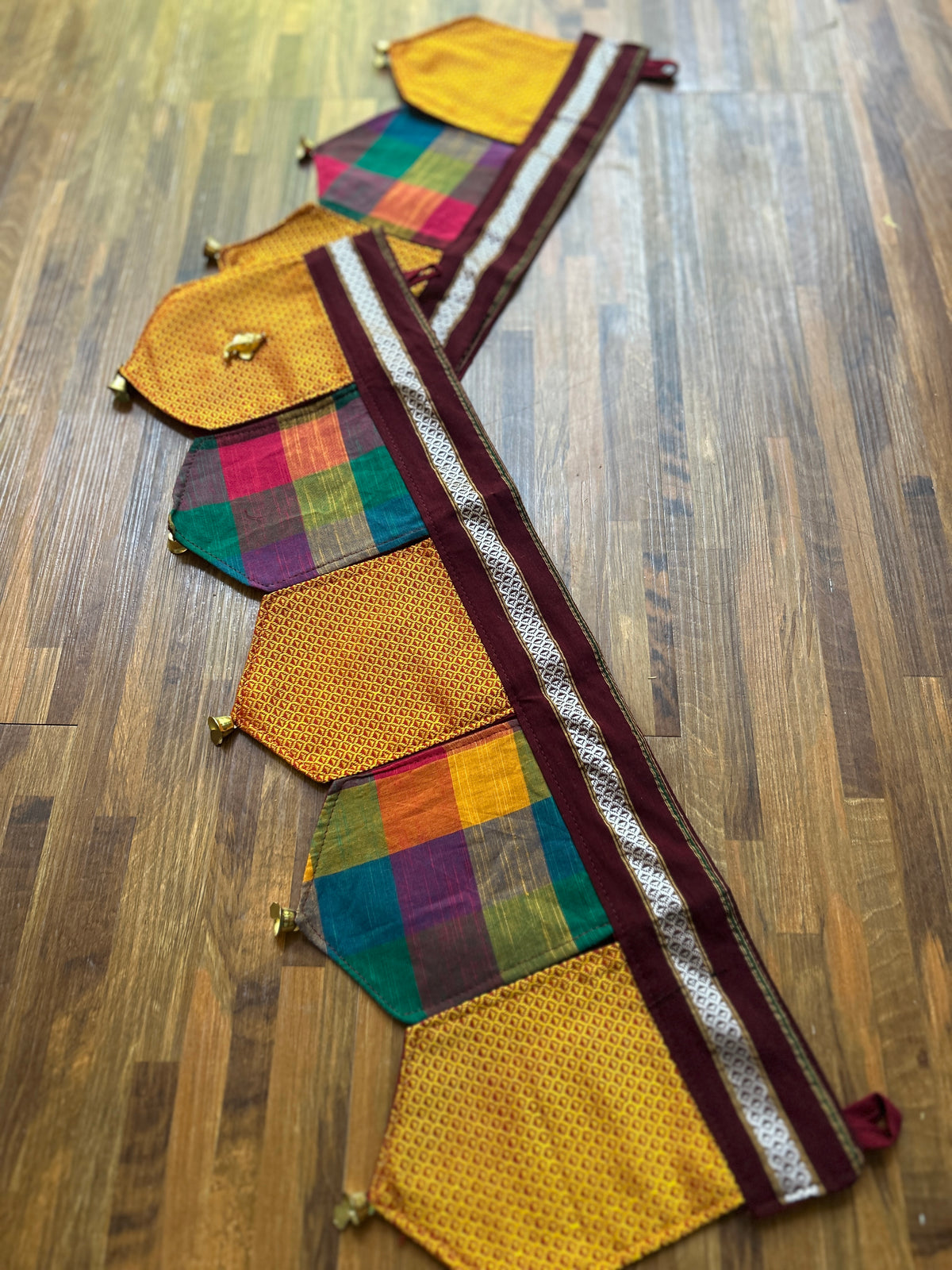 Festive Toran - Orange Khun + Madras Checks