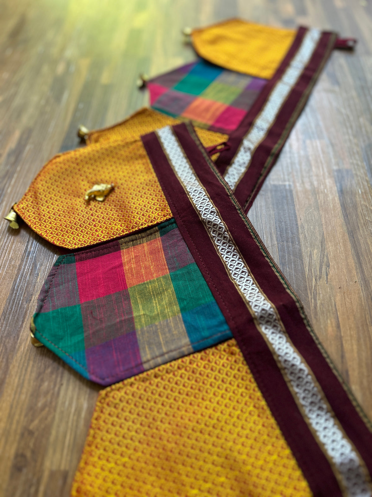 Festive Toran - Orange Khun + Madras Checks