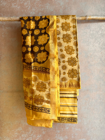 Vanaspati Maheshwari Silk Dress Material - Mustard Yellow