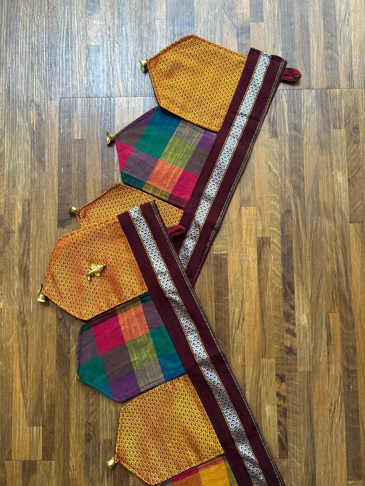 Festive Toran - Orange Khun + Madras Checks