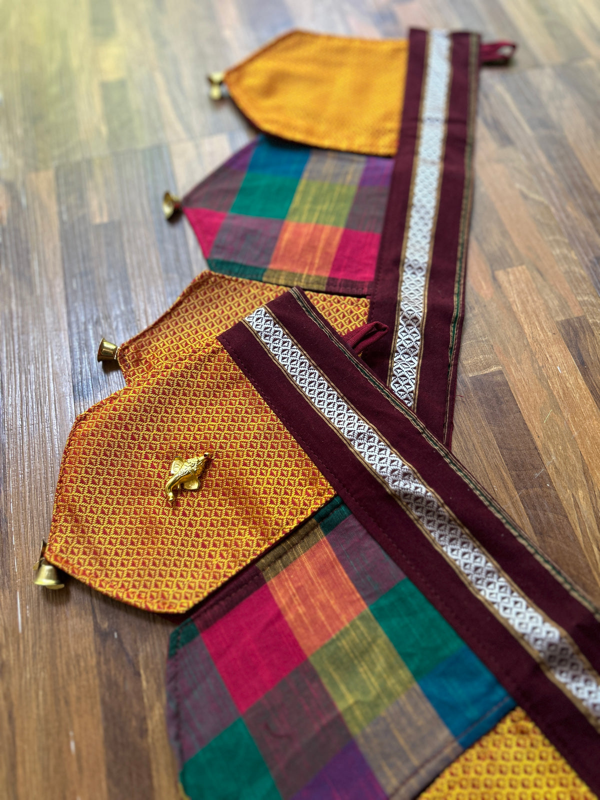 Festive Toran - Orange Khun + Madras Checks