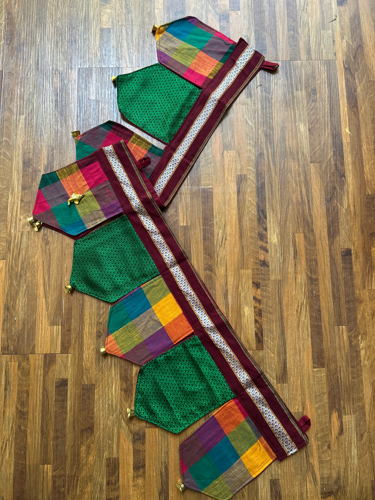 Festive Toran - Madras Checks + Green Khun