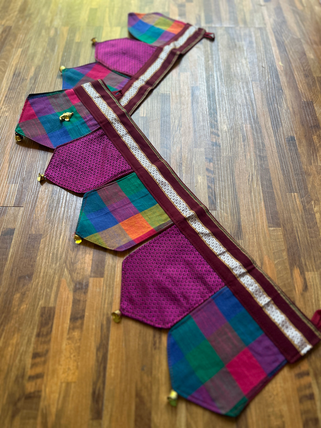 Festive Toran - Madras Checks + Pink Khun