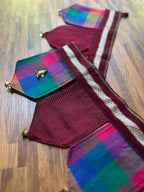 Festive Toran - Madras Checks + Maroon Khun
