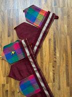 Festive Toran - Madras Checks + Maroon Khun