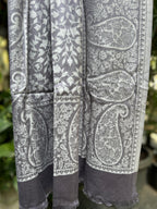 Kashmiri Stole-cum-Shawl - Grey