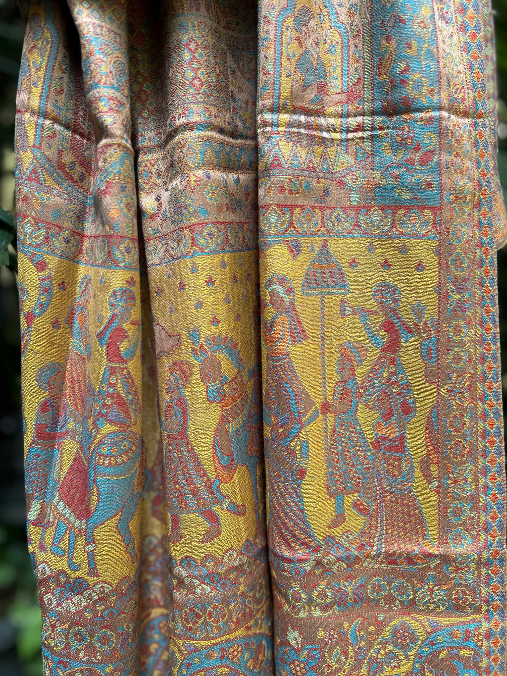 Kashmiri Stole-cum-Shawl - Yellow