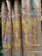 Kashmiri Stole-cum-Shawl - Yellow