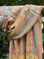 Kashmiri Stole-cum-Shawl - Yellow