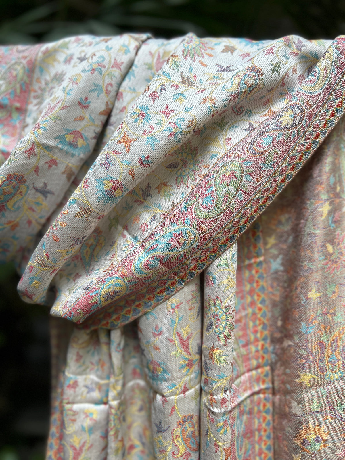 Kashmiri Stole-cum-Shawl - Silver