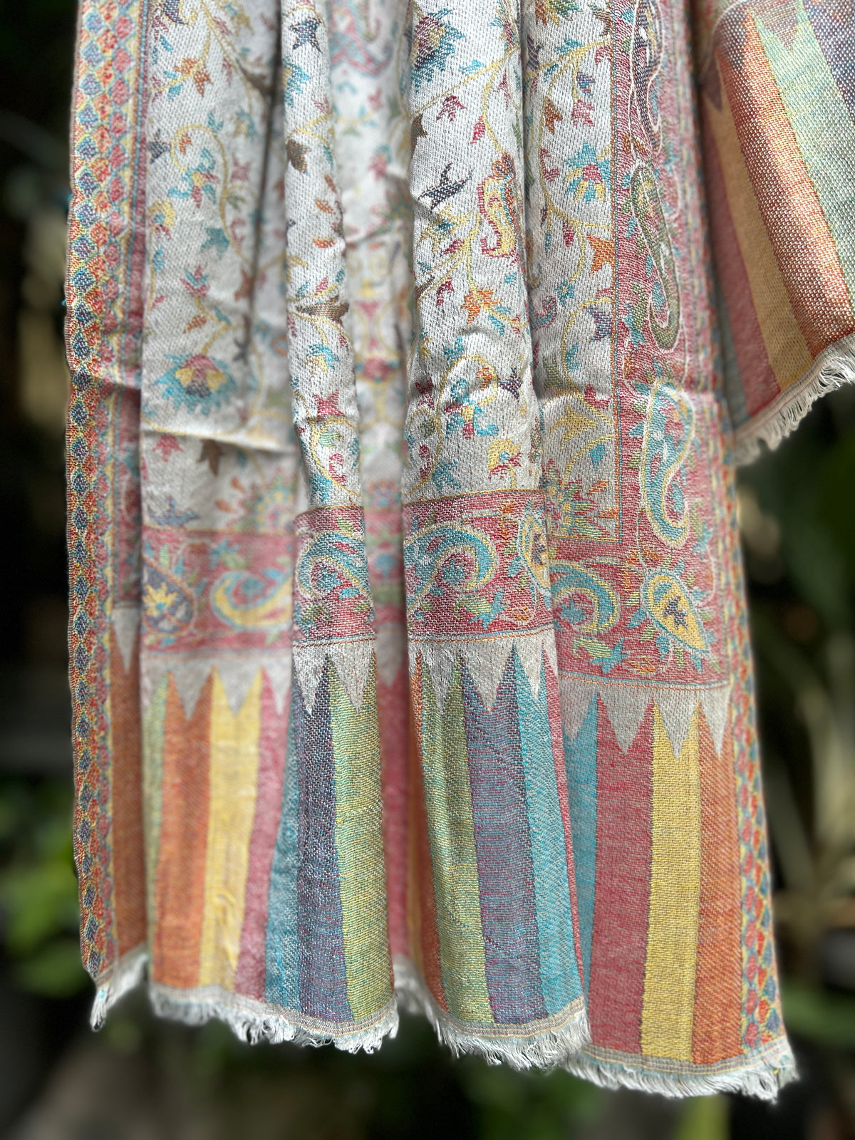 Kashmiri Stole-cum-Shawl - Silver