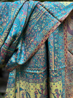 Kashmiri Stole-cum-Shawl - Blue