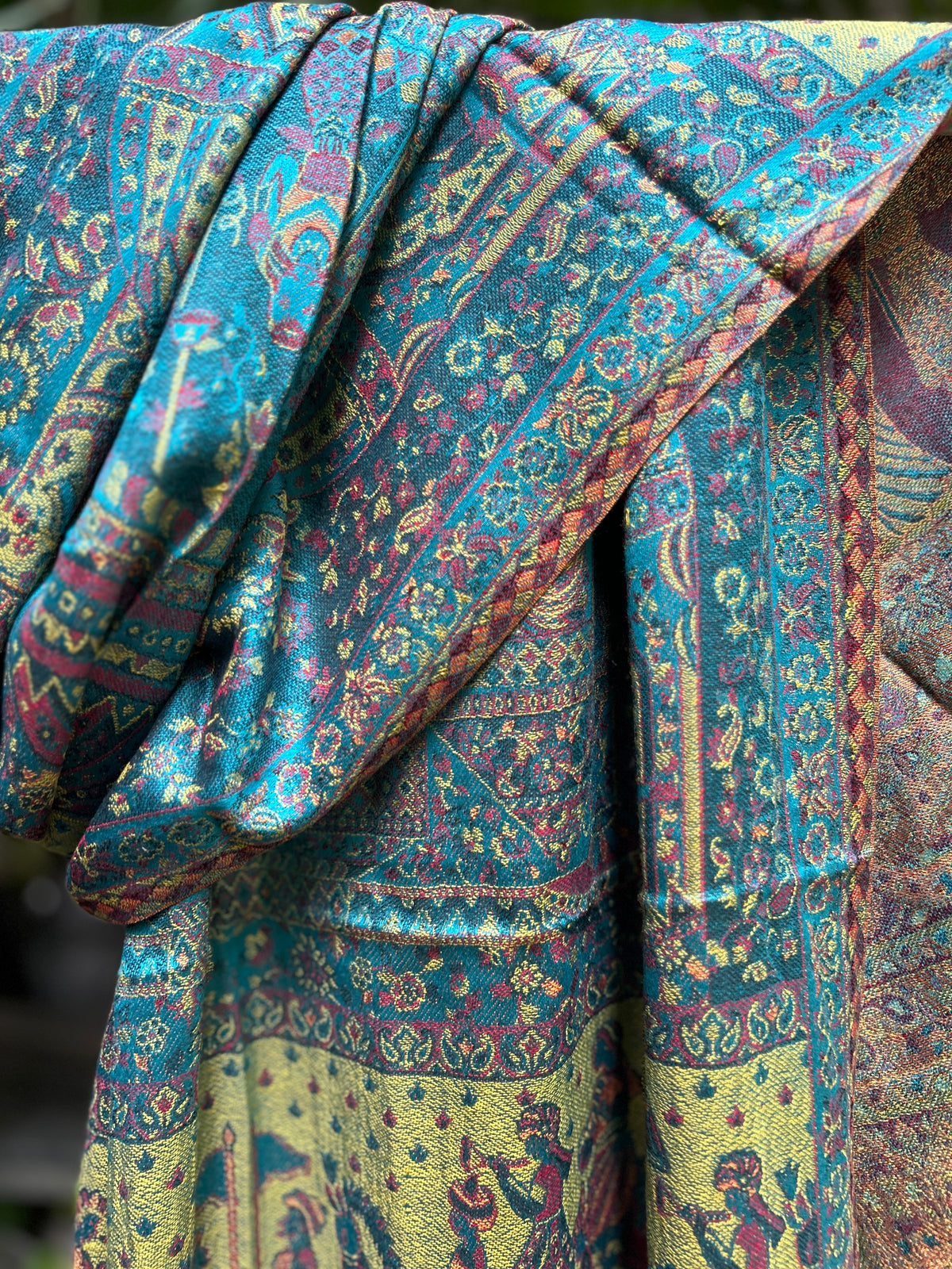 Kashmiri Stole-cum-Shawl - Blue