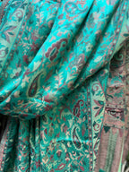 Kashmiri Stole-cum-Shawl - Green