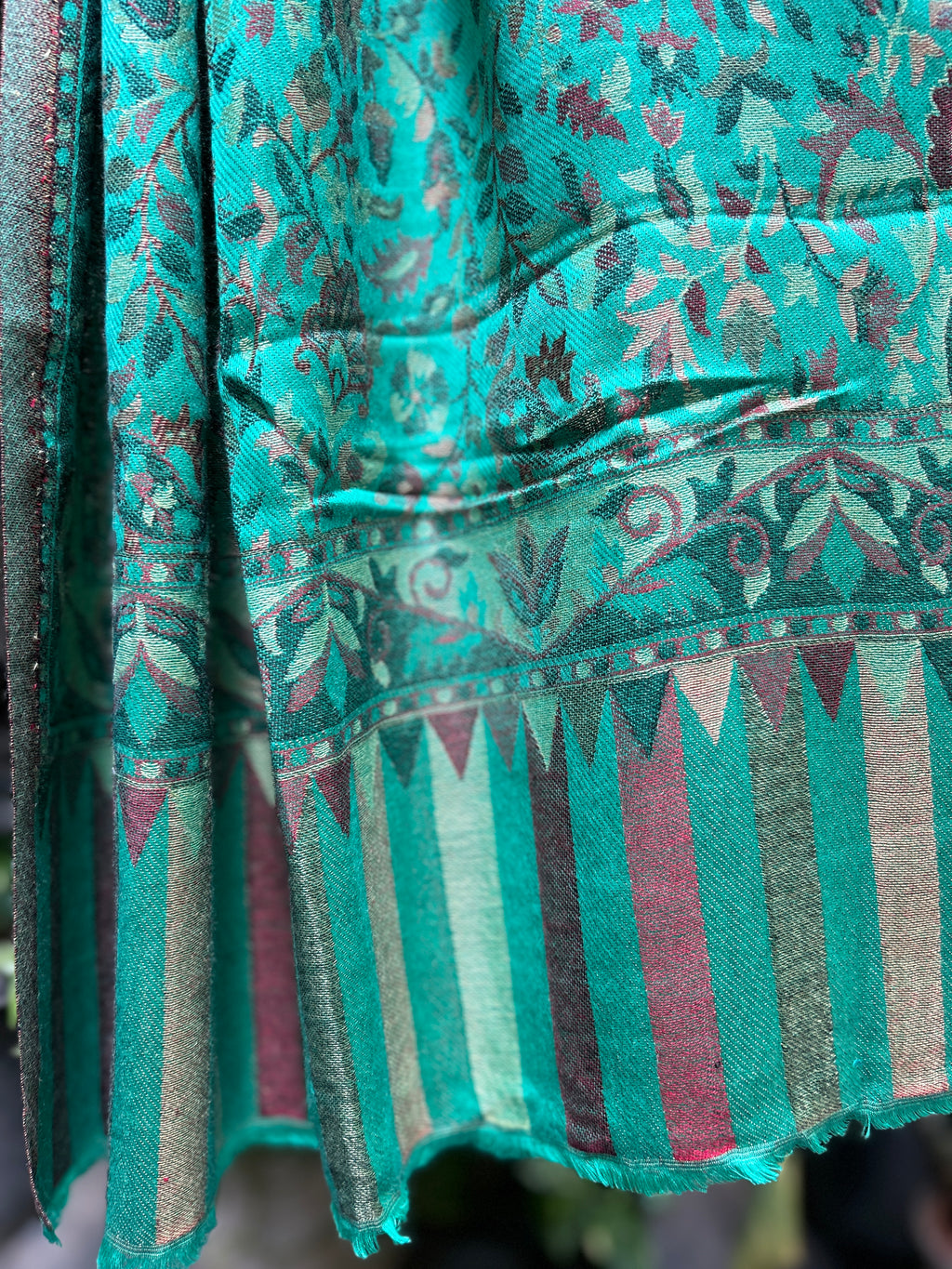 Kashmiri Stole-cum-Shawl - Green
