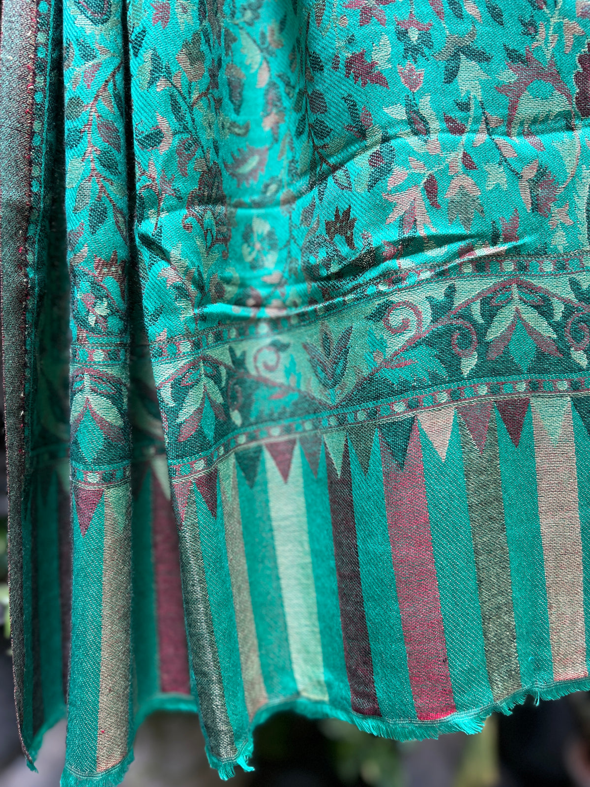 Kashmiri Stole-cum-Shawl - Green