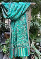 Kashmiri Stole-cum-Shawl - Green