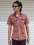 Men's Casual Shirt - Red Kalamkari