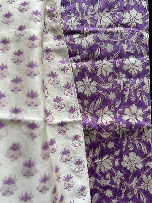 Chanderi Suit Set - Purple