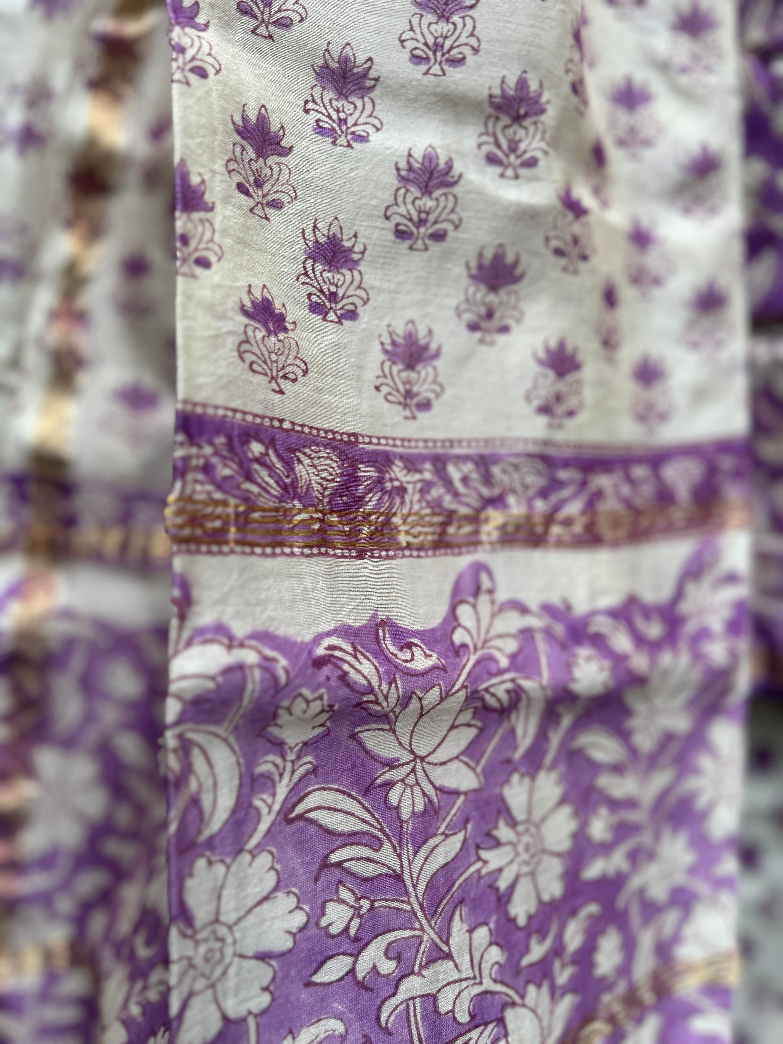 Chanderi Suit Set - Purple