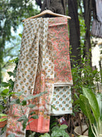 Chanderi Suit Set - Peach
