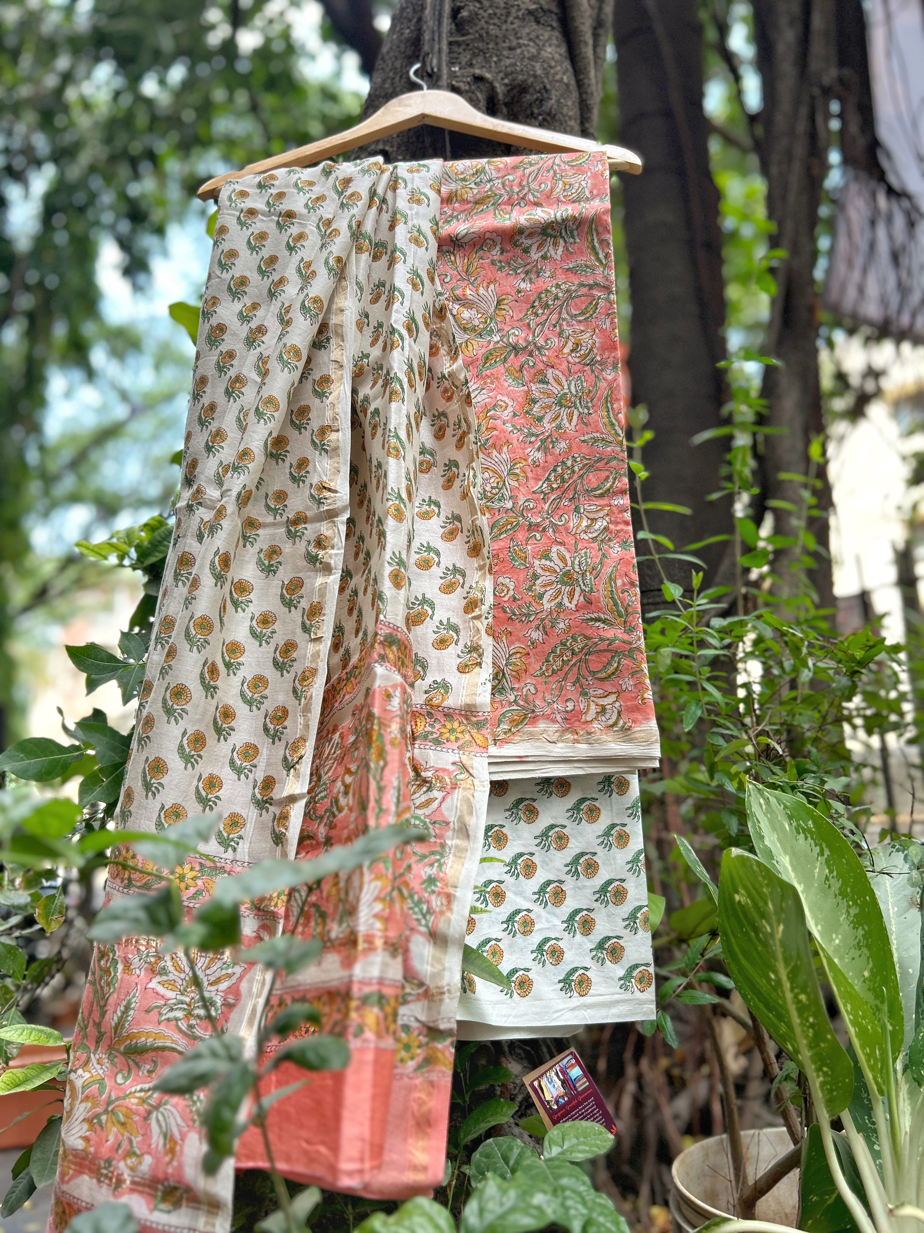 Chanderi Suit Set - Peach