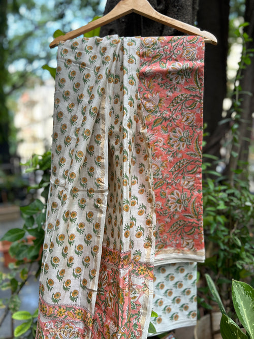 Chanderi Suit Set - Peach