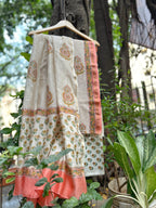 Chanderi Suit Set - Peach