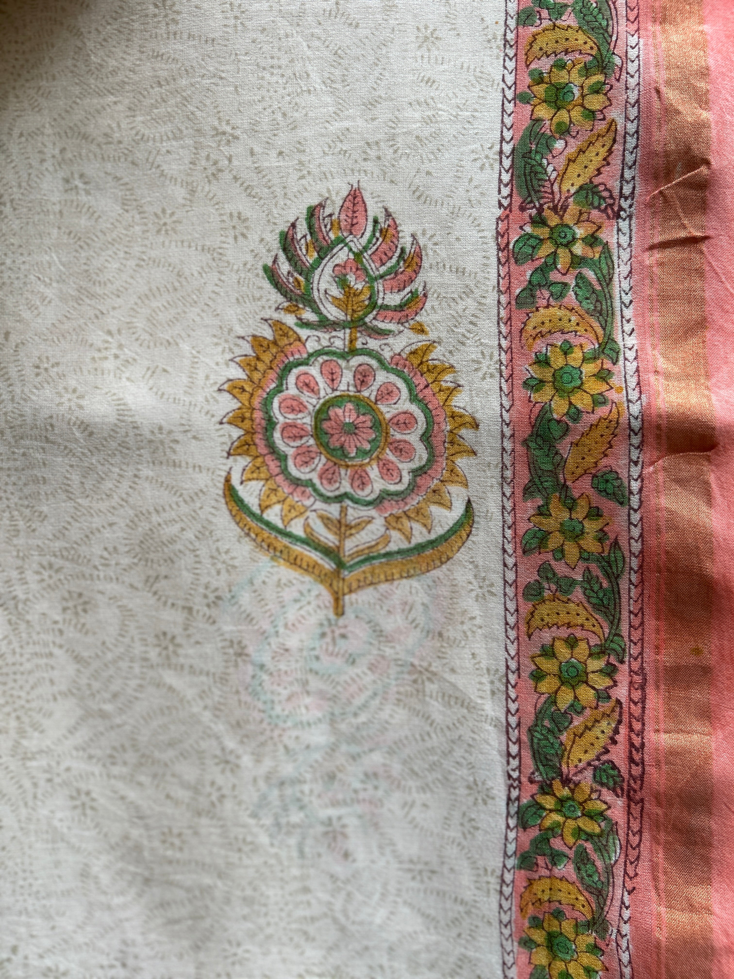 Chanderi Suit Set - Peach