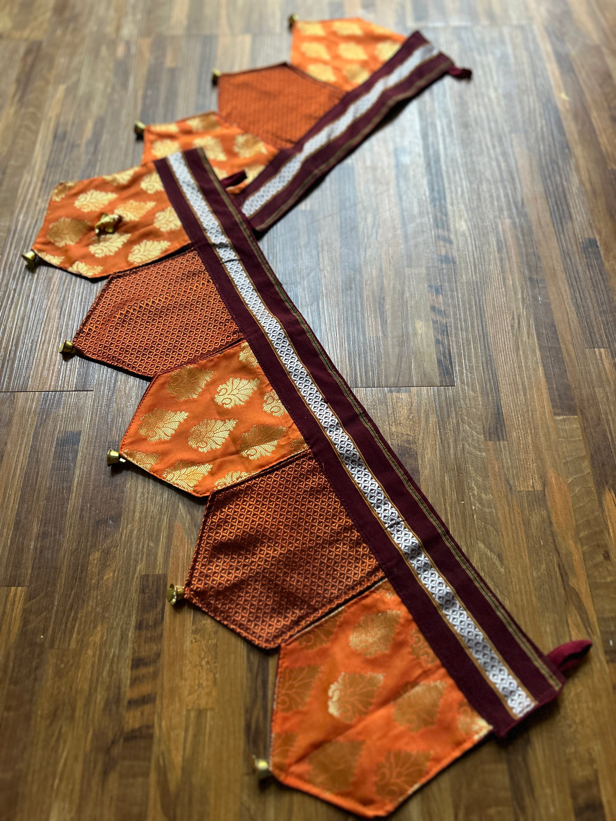 Festive Toran - Orange Brocade + Orange Khun