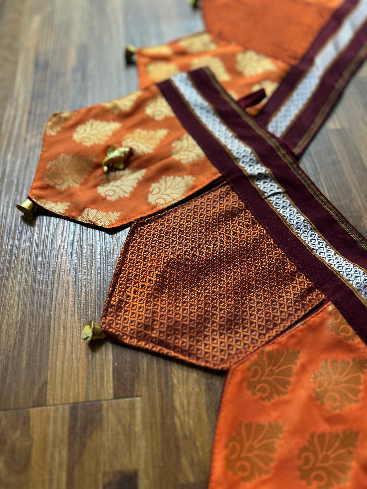 Festive Toran - Orange Brocade + Orange Khun