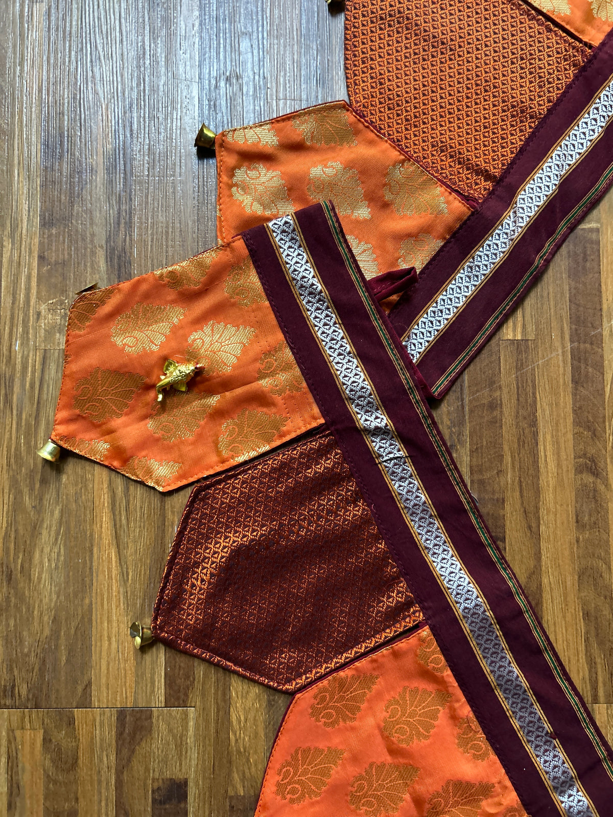Festive Toran - Orange Brocade + Orange Khun