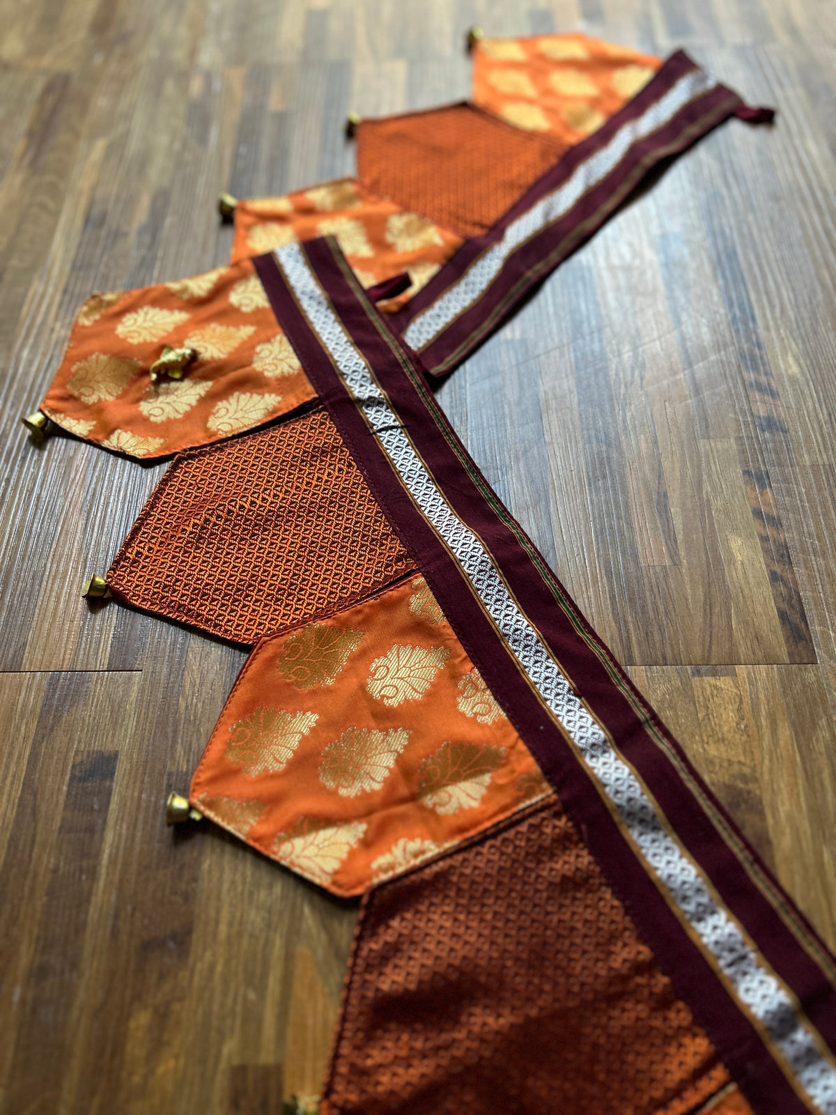 Festive Toran - Orange Brocade + Orange Khun