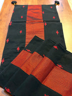 Falling Table Runner - Black + Maroon Khun