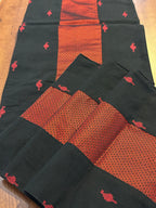 Falling Table Runner - Black + Maroon Khun