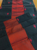 Falling Table Runner - Black + Maroon Khun