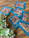 Tea Coasters Set - Red Kalamkari
