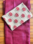 Mangalagiri Plain Cotton Silk Saree - Magenta