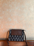 Leather Envelope Sling - Black Ikat