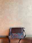 Leather Envelope Sling - Blue Ajrakh