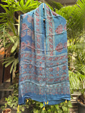 Modal Silk Ajrakh Stole - Blue