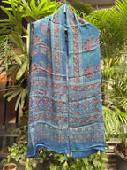Modal Silk Ajrakh Stole - Blue