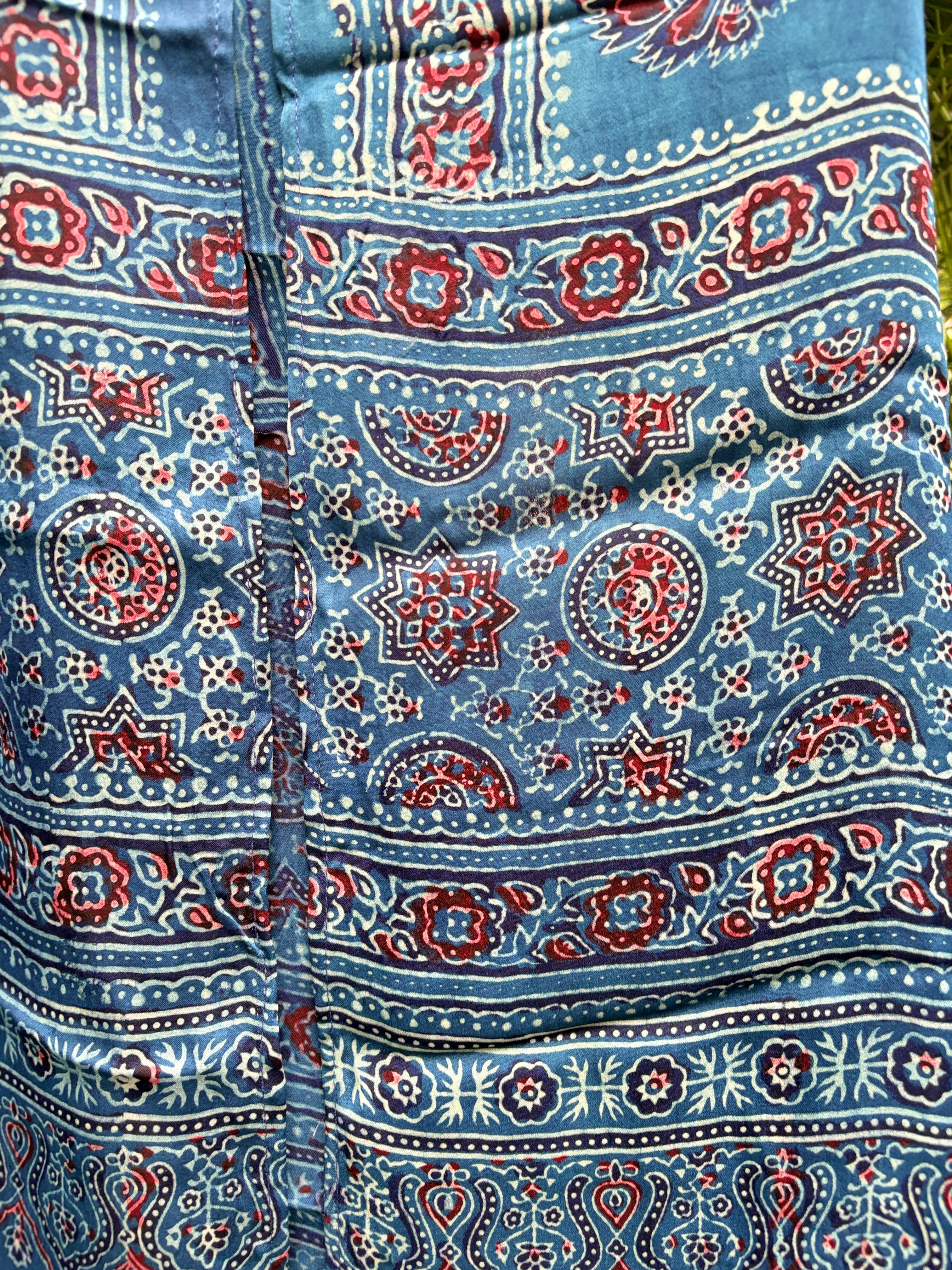 Modal Silk Ajrakh Stole - Blue