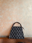 Leather Triangle Baguette - Black Ikat